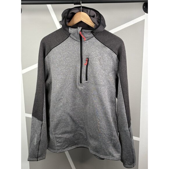 LL Bean Other - LL Bean Men's L Reg 1/4 Zip Hooded Tech Sweater Fleece Grey Slightly Fitted